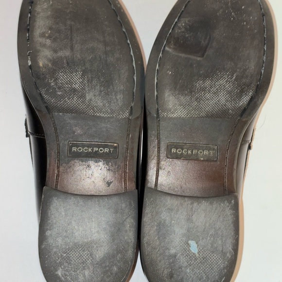 Rockport Mens Classic Leather Penny Loafers Shoes Size 8M Black Preppy